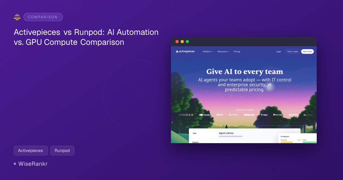 Activepieces vs Runpod: AI Automation vs. GPU Compute Comparison