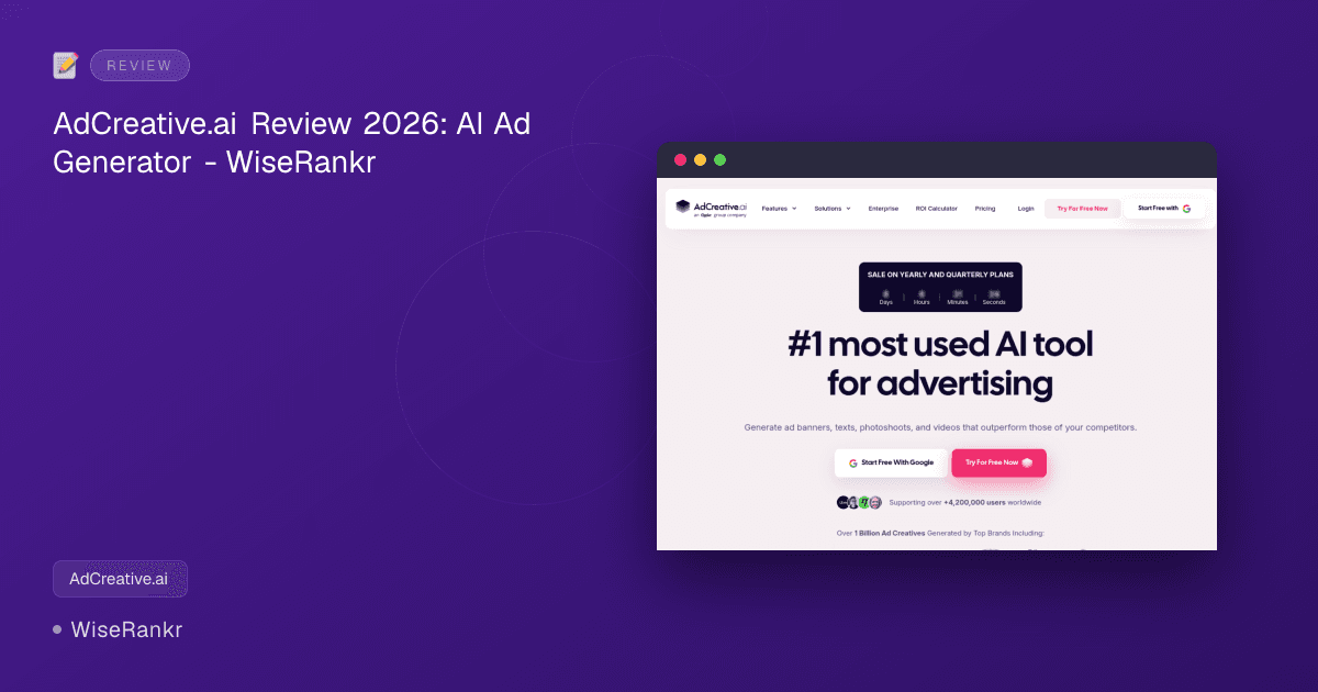 AdCreative.ai Review 2026: AI Ad Generator - WiseRankr