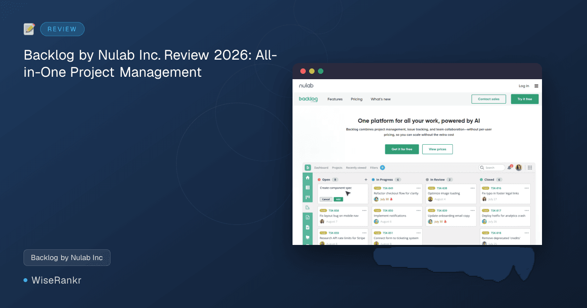 Backlog by Nulab Inc. Review 2026: All-in-One Project Management