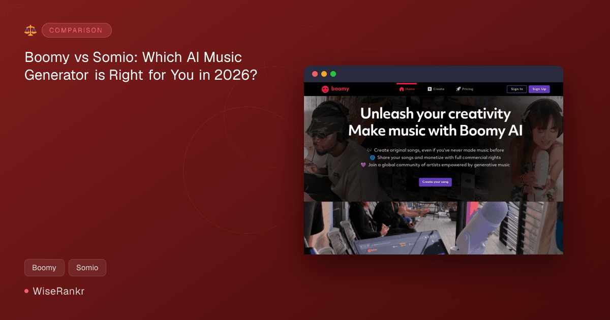 Boomy vs Somio: Which AI Music Generator is Right for You in 2026?
