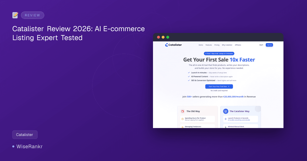 Catalister Review 2026: AI E-commerce Listing Expert Tested