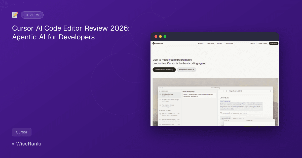 Cursor AI Code Editor Review 2026: Agentic AI for Developers
