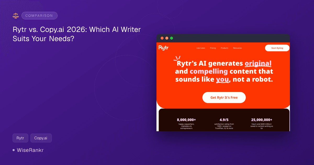 Rytr vs. Copy.ai 2026: Which AI Writer Suits Your Needs?