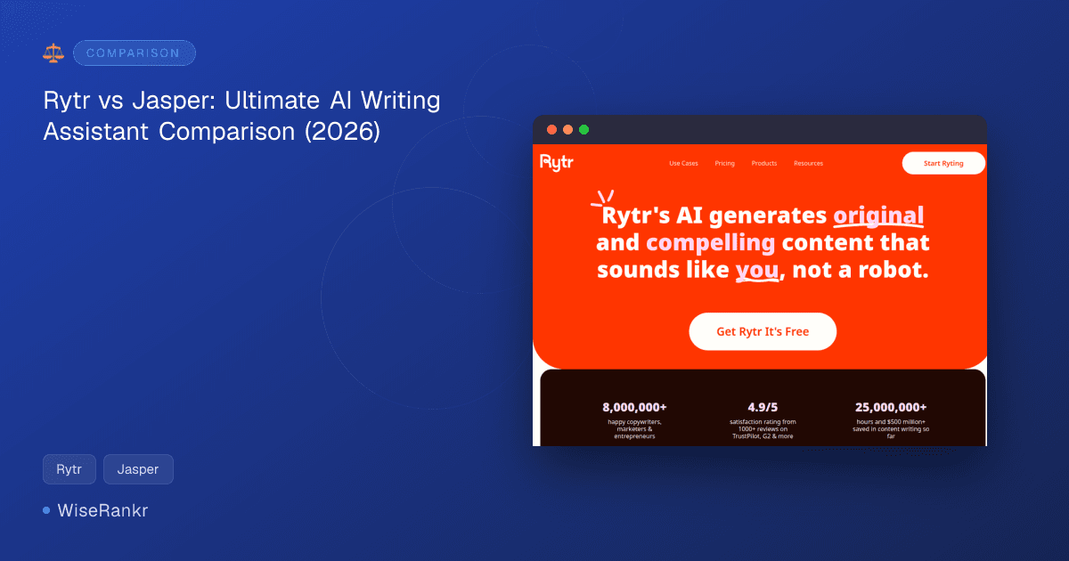 Rytr vs Jasper: Ultimate AI Writing Assistant Comparison (2026)