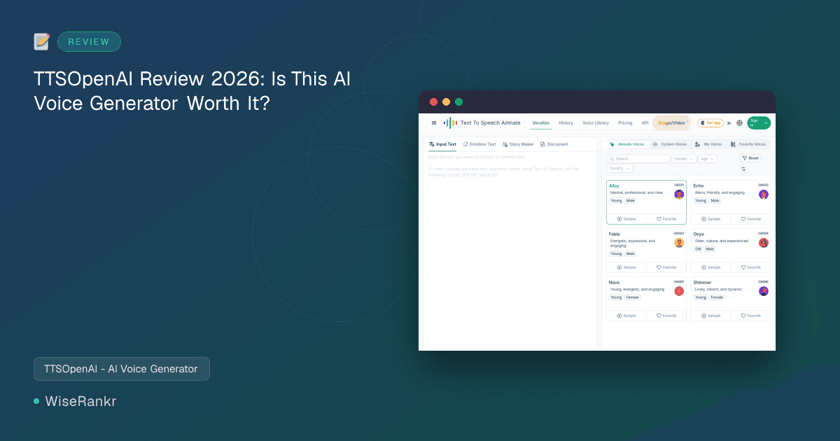 TTSOpenAI Review 2026: Is This AI Voice Generator Worth It?