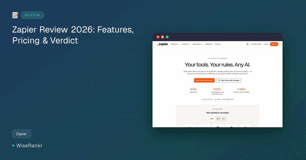 Zapier Review 2026: Features, Pricing & Verdict