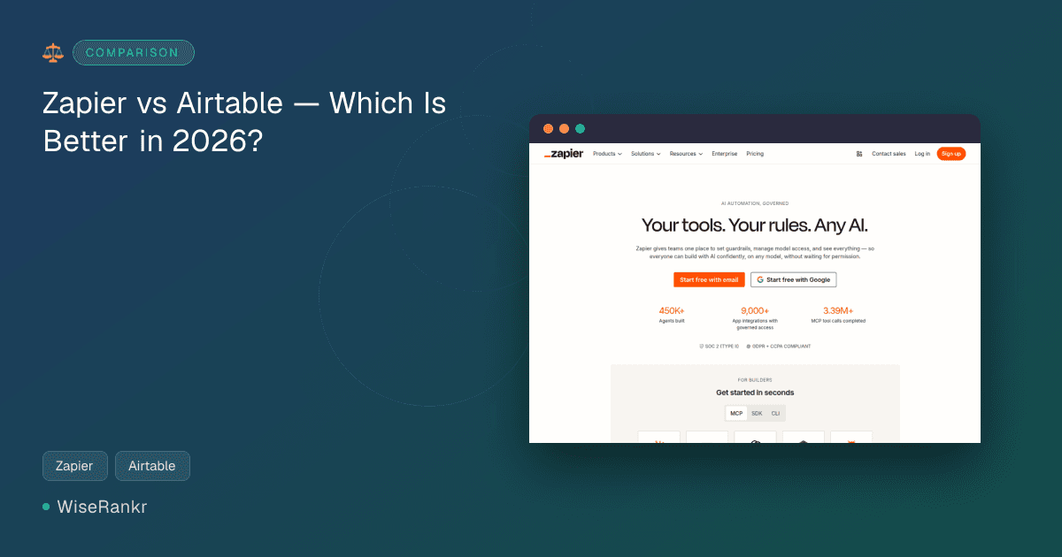 Zapier vs Airtable — Which Is Better in 2026?